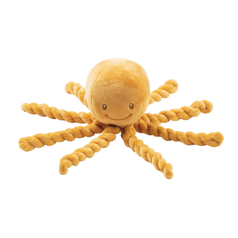  octopus pieuvre peluche jaune moutarde 20 cm 